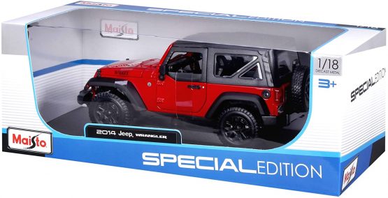 Maisto 1:18 Scale Jeep Wrangler 14 Model Car (Colors May Vary) - Image 4