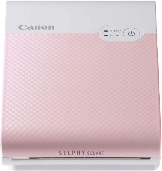 Canon SELPHY SQUARE QX10 Portable Colour Photo Wireless Printer (Pink) - A compact WiFi printer that prints quality square photos and connects directly to your smartphone