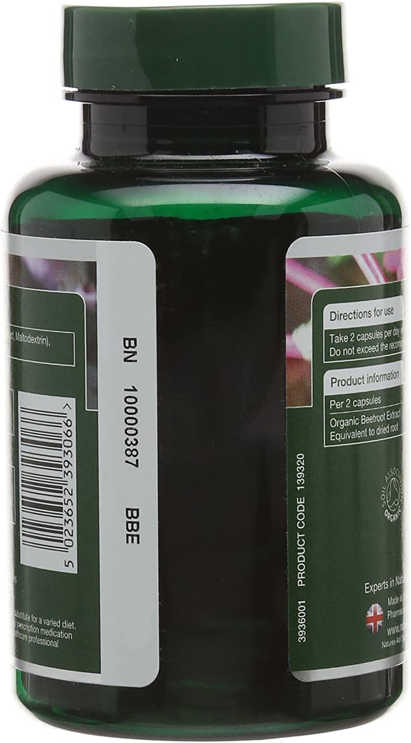 Natures Aid Beetroot 4620mg Supplement, Concentrated High Potency 9240mg Dried Root 1400mg Beetroot Extract - Image 3
