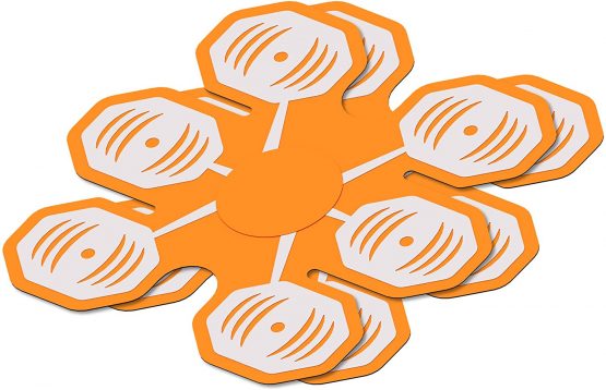 Bodi-Tek Unisex's Ab Core Trainer 6-in-1 Conductive Gel Pad, Black/Orange, One Size