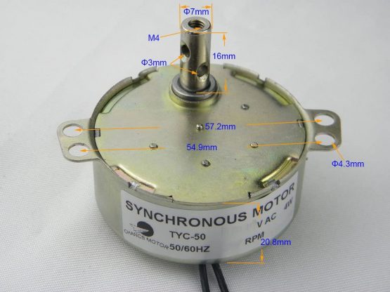 CHANCS TYC-50 Synchronous Electric Motor 12V AC 10-12RPM CW/CCW Geared Motor for Electric Fireplace - Image 3