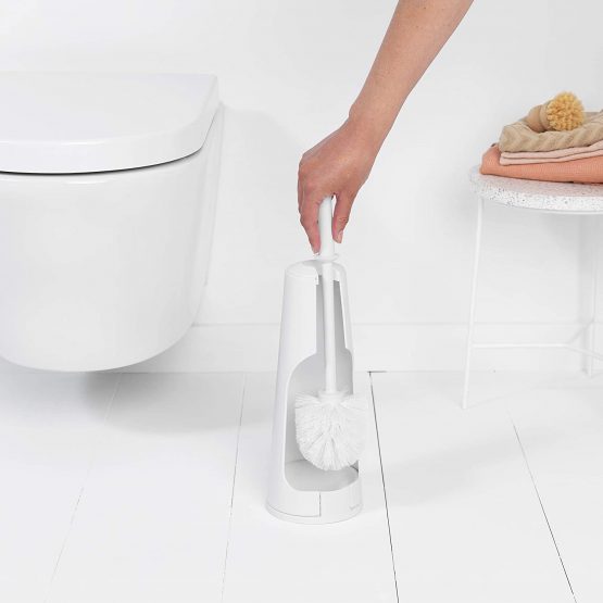 Brabantia 414664 Toilet Brush and Holder (White) Corrosion Resistant, Easy Clean Bathroom Accessory Set, 0.99 cm*11.99 cm*10.01 cm - Image 4