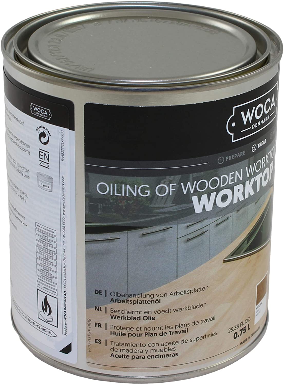 WOCA Denmark Worktop Oil Natural, 750 ml - Image 3