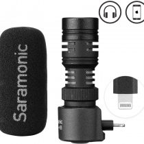 Saramonic SmartMic+Di Compact Directional Condenser Microphone for iPhone iOS Broadcast Vlog Recording Interview