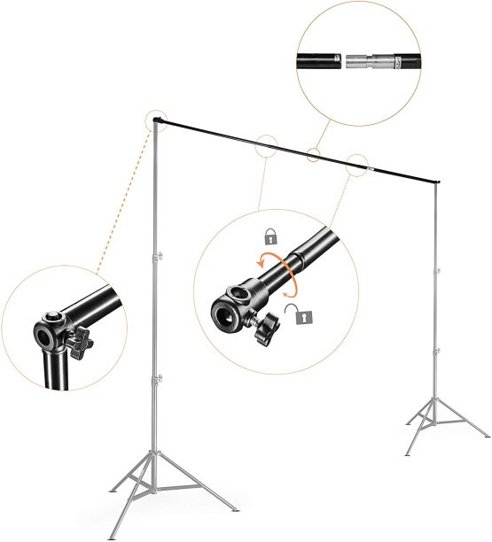 Walimex TELESCOPIC Background Crossbar, 224-400cm - Image 3