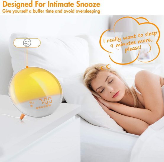Fitfirst Wake Up Light Alarm Clock Sunrise/Sunset Simulation with Dual