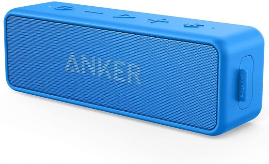 Anker Soundcore 2 Portable Bluetooth Speaker with 12W Stereo Sound, BassUp, IPX7 Waterproof, 24-Hour Playtime, Wireless Stereo Pairing, Speaker for Home, Outdoors, Travel