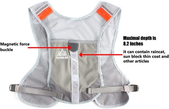 Geila Hydration Pack Backpack, Hydration Vest Trail Marathoner Running Race Hiking Rucksack with 2 Water Bottles - Image 3
