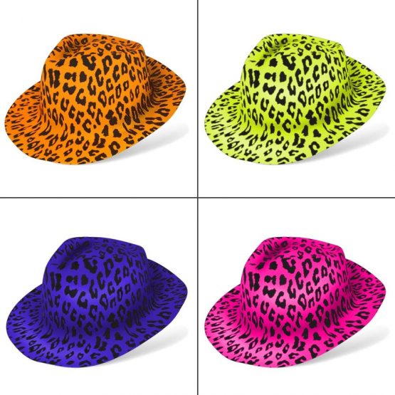NOVELTY PLACE [Party Stars Neon Color Animal Print Plastic Party Hats for Kids Teens and Adult (Pack of 24) - Image 3
