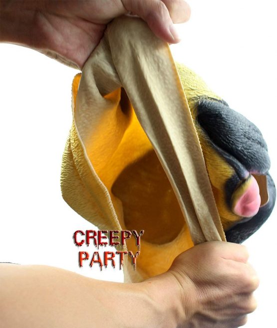 CreepyParty Pug Dog Mask Animal Realistic Full Head Masks for Halloween Costume Party Carnival Cosplay - Image 4