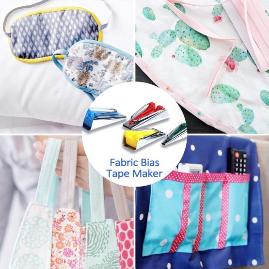 Bias Tape Maker, Bias Binding Maker Set with 4 Sizes (6mm/12mm/18mm/25mm) for Sewing and Quilting Bias Tape, Fabric Bias Tape Maker Tool Sewing Machine Accessories for DIY Patchwork, Arts and Crafts - Image 4