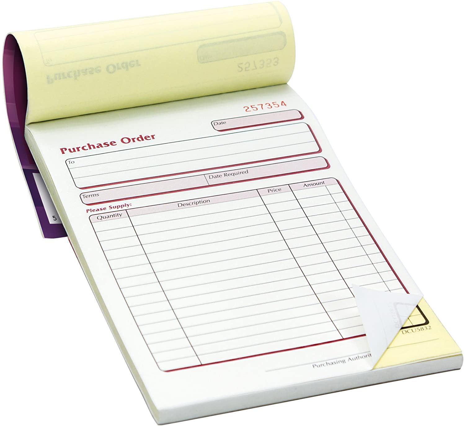 Pukka Pad, NCR Duplicate Purchase Order Book 137 x 203mm, White, 20.3L x 13.7W cm