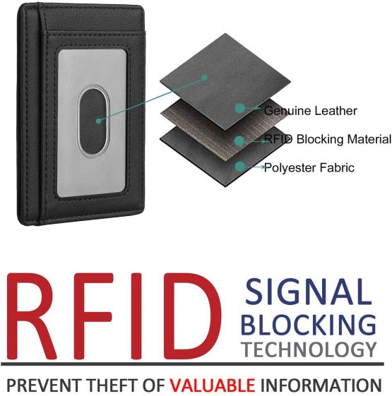 Men Card Holder - RFID Card Wallet - Slim Men Wallet - Minimalist Credit Card Holder - RFID Protection Technology - Holds up to 6 Cards and Banknotes - Ideal for Travel - Image 4