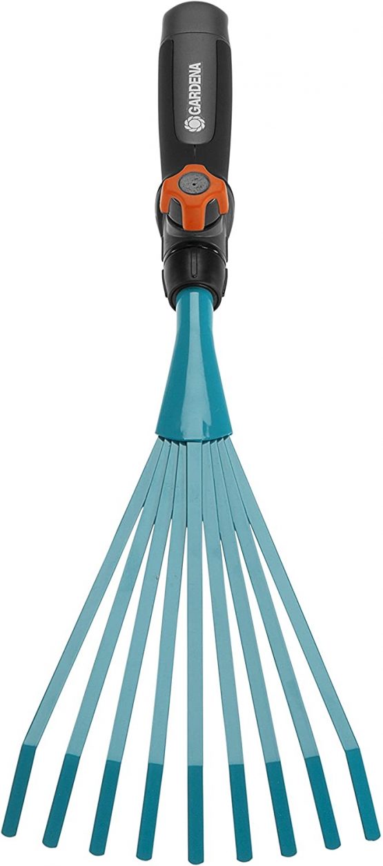 GARDENA combisystem Hand Rake: Wire hand rake for raking up garden waste, 12 cm working width, high-quality steel, ergonomic handle, corrosion protection (8919-20)