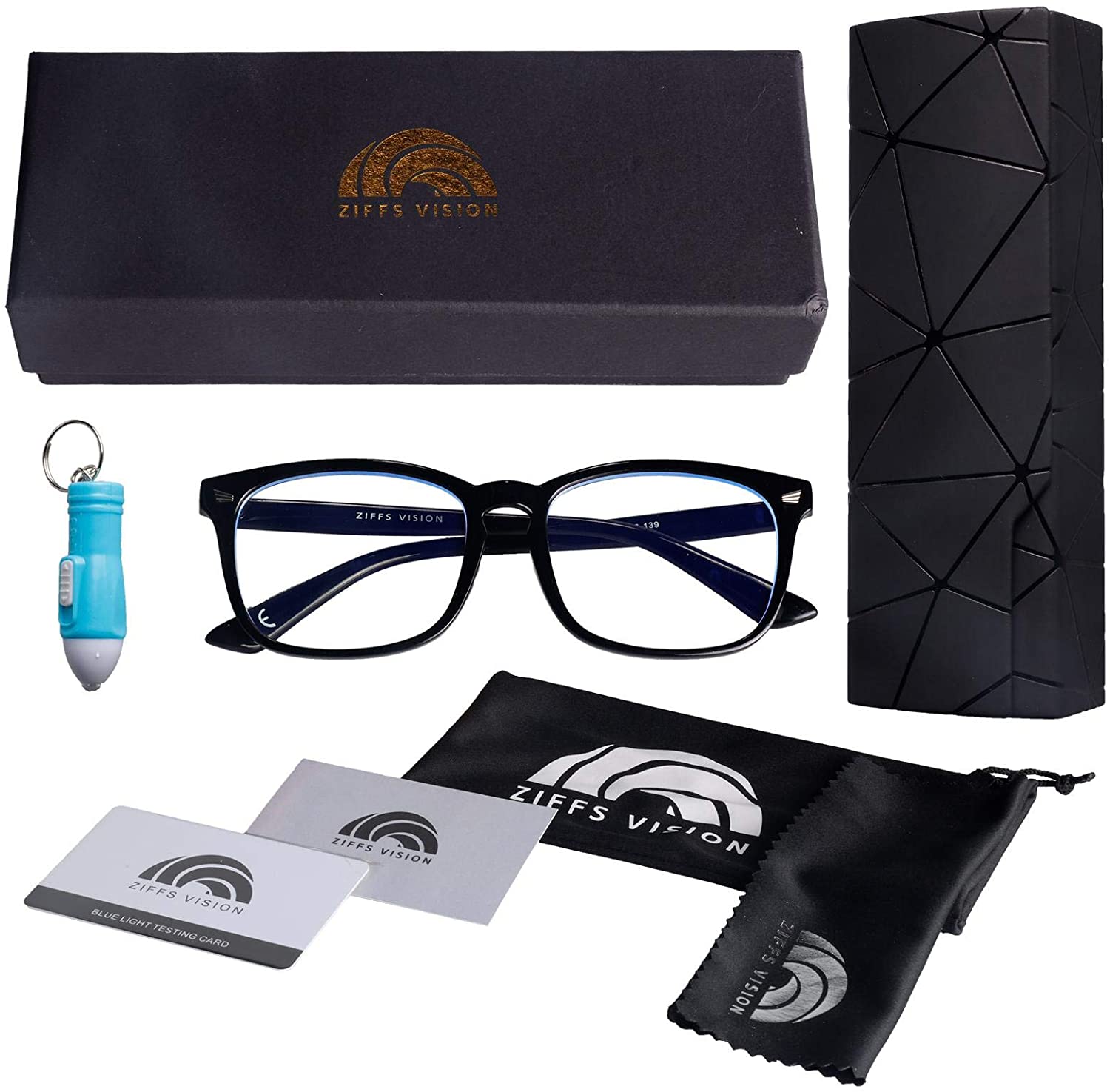 Ziffs Vision® Blue Light Blocking Glasses, Gaming Glasses, Premium Magnetic case & Accessories