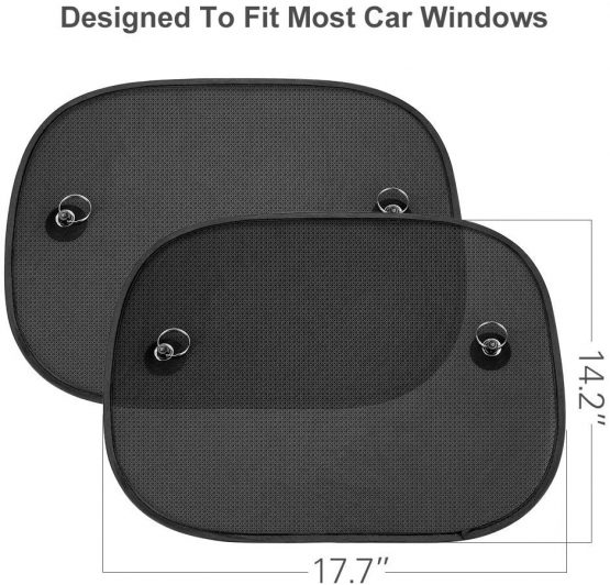 AumoToo Car Sun Shade, 2 Pack Car Side Window Sunshades Universal Baby Sun Shades Blocking Harmful UV Rays Sun Glare Heat for Baby Kids Pets, 44cm*36cm (Suction cup Stick) - Image 3
