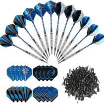 SCSpecial 18-Gram Soft Tip Darts Set of 12 with 120 Darts Plastic Tip, 16 Dart Flights, 12 Heavy Duty Alloy Shafts for Electronic Dartboard