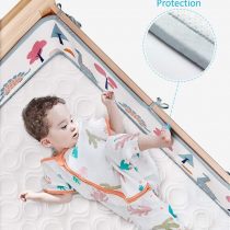 Airoya® 4-Sided All-Round Breathable Cot Bumper,Premium 8mm Thick Protection, British Safety Compliance BS-1877, Airflow Safe 3D Mesh, Limited Edition (Dino)