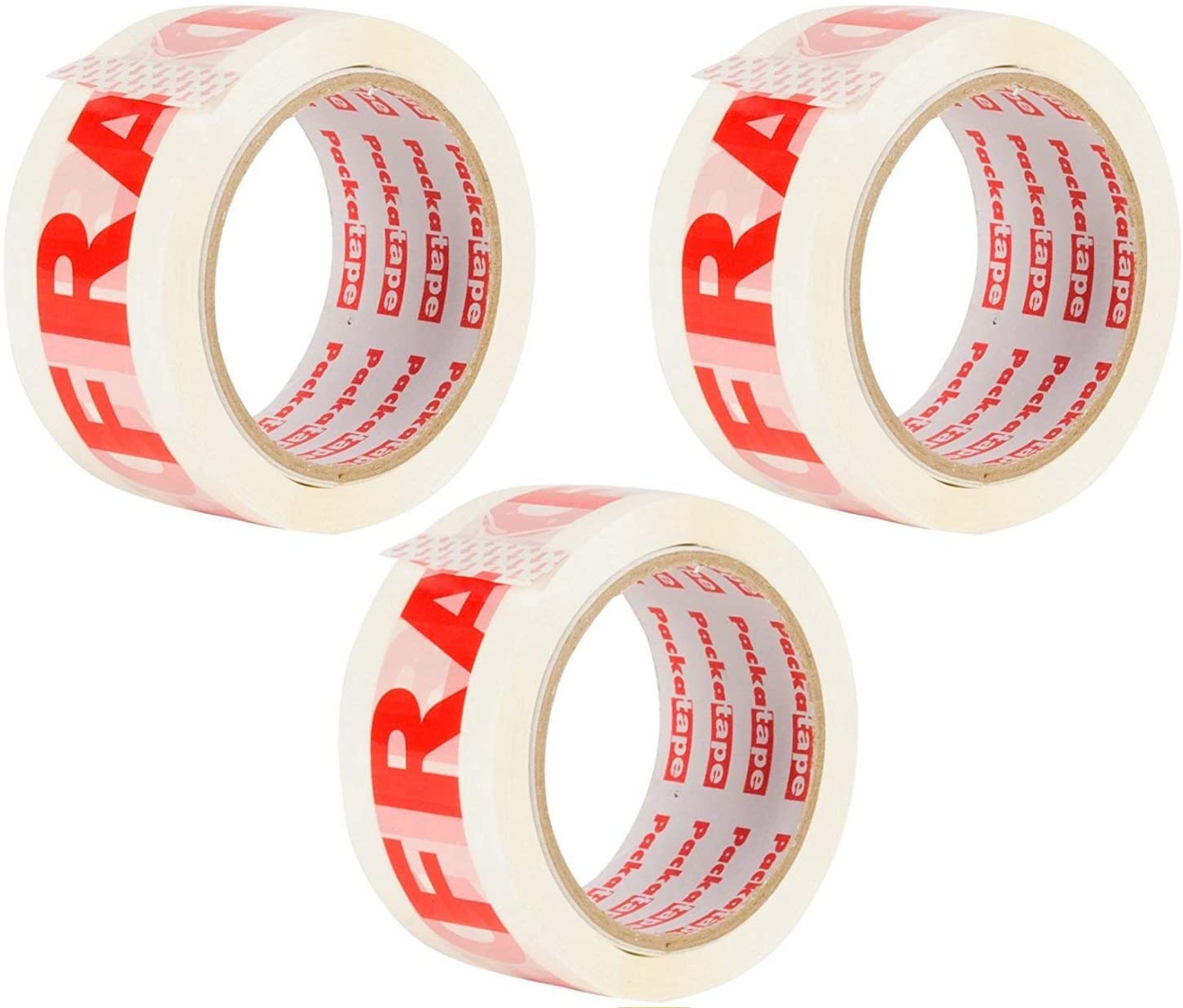 Packatape Fragile Packing Tape for Parcels and Boxes, Heavy Duty Fragile Packaging Tape Provides a Strong