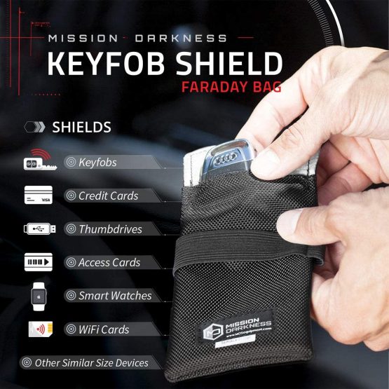 Mission Darkness Faraday Bag for Keyfobs (2 Pack) - RF Shielding Protective Case for Smart"Always On" Keys Fobs Transmitters Small Electronics Vehicle Security Anti-hacking Block Signal Relay - Image 2
