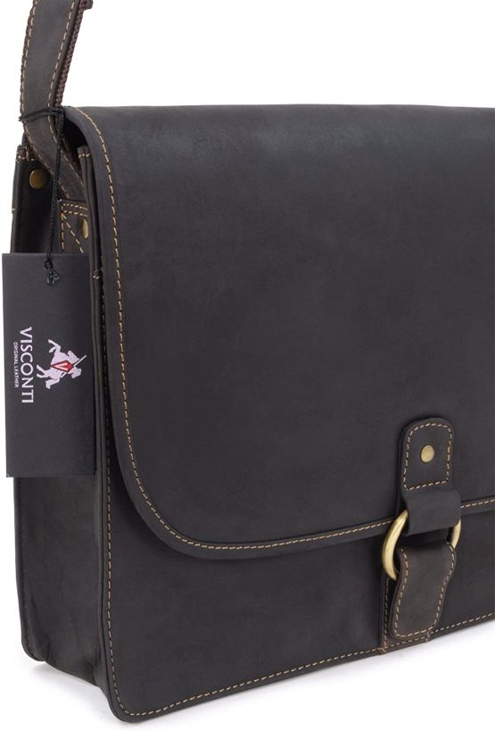 VISCONTI - Men's Shoulder Bag - Genuine Leather - 12 to 13 Inch Laptop Bag - A4 Office Work Bag - 18797 - GIANNI - Image 4