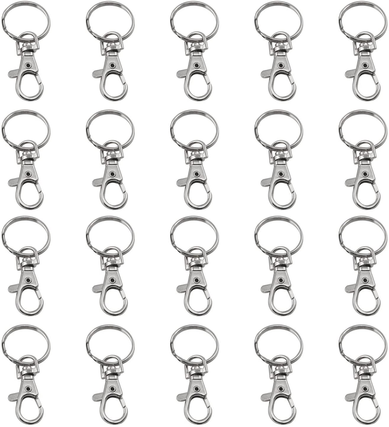 20 X Small Lobster Detachable Swivel Clasps for Key Split Ring Craft Hobby Jeweller Keychain Making Accessory