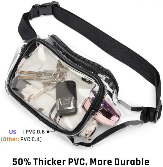 SPEEDEVE Clear Tote Bag Stadium Approved Crossbody Bag,2-Black - Image 4