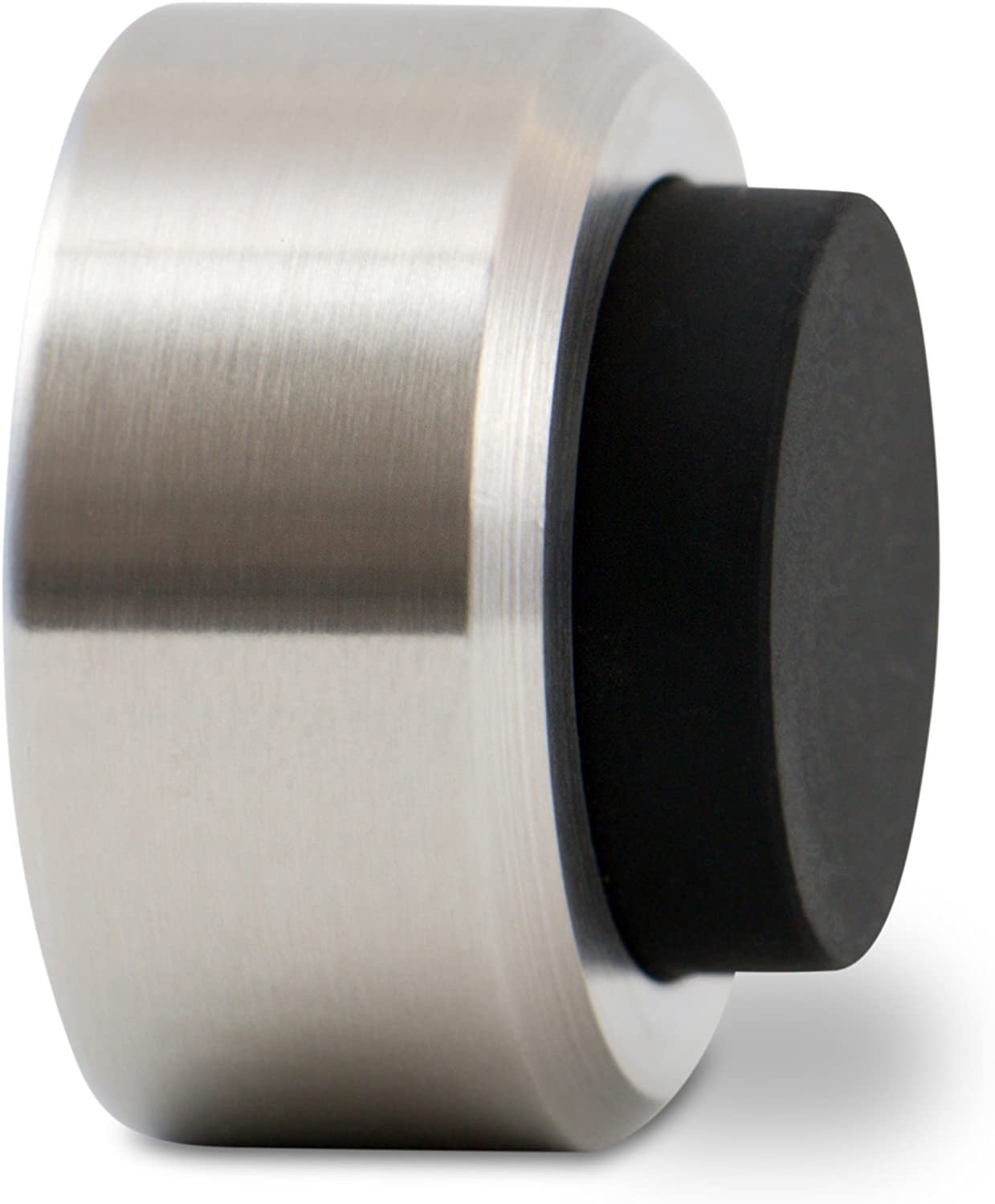 Stoppwerk Door Stop Wall Mounted, Stainless Steel Door Stoppers with Rubber Buffer, Small