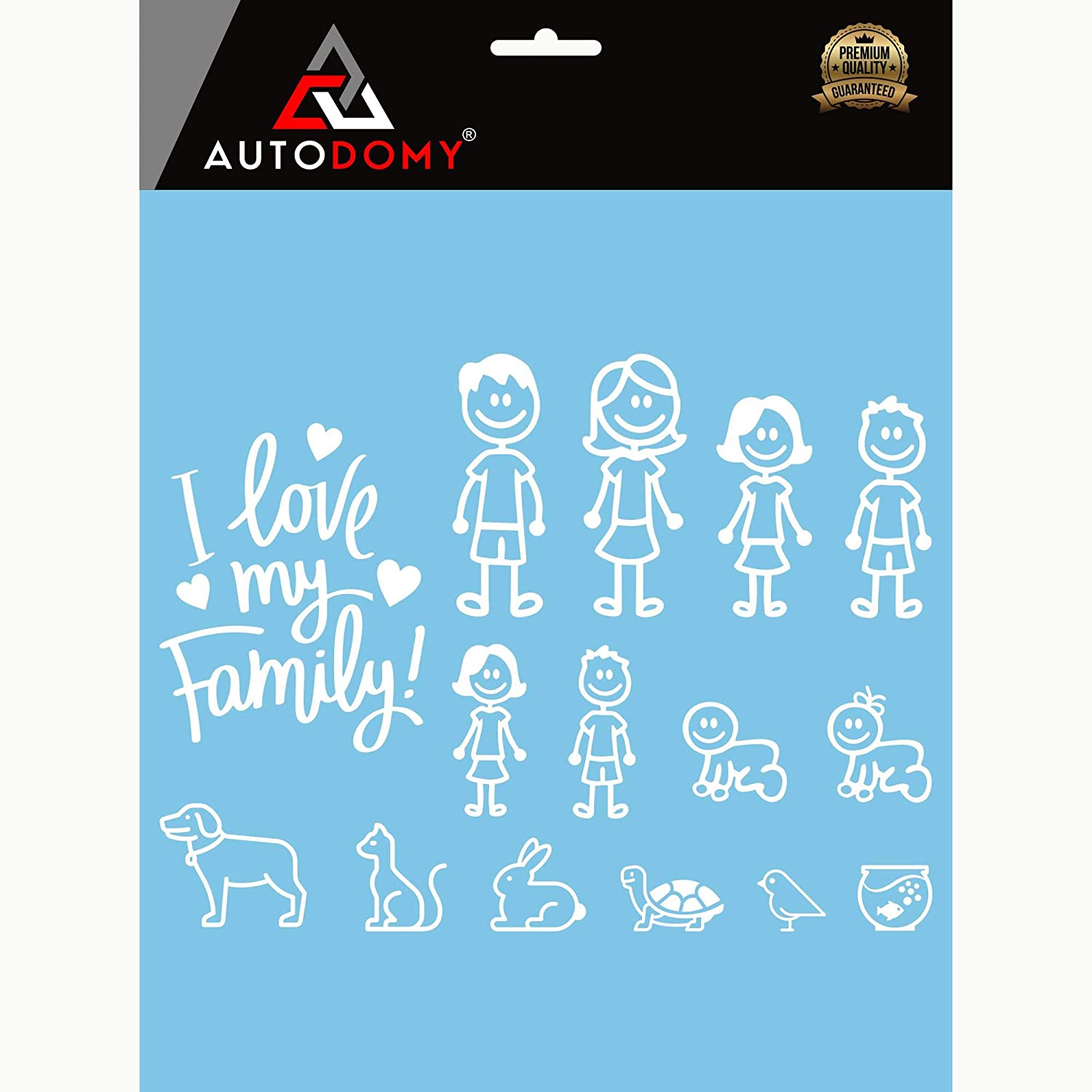 Autodomy Happy Family Stickers Pack of 15 Units + Sticker I Love My Family, White, large - Image 4