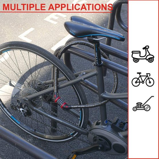 MASTER LOCK Bike Cable Lock [Combination] [1 m Cable] [Outdoor] 8226EURDPRO - Ideal for Bike, Electric Bike, Skateboards, Strollers, Lawnmowers and other Outdoor Equipments - Image 2