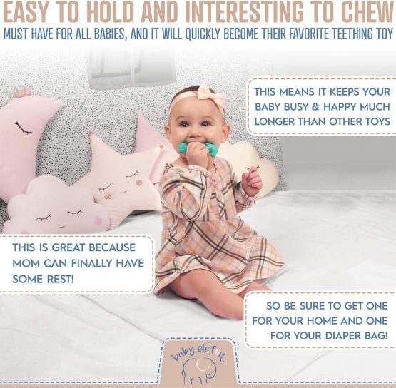 Teething Toys for Baby - BPA Free Silicone Toy - Cute, Easy to Hold, Soft and Highly Effective Elephant Teether - Unique Teethers Best for 0-6 6-12 Months Boy or Girl Christmas Gifts Stocking Fillers - Image 4