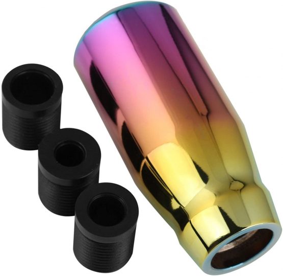 Spongent Car Gear Shift Knob Head Aluminum Universal 5 Speed Shifter Stick Cover Neon Rainbow Colorful