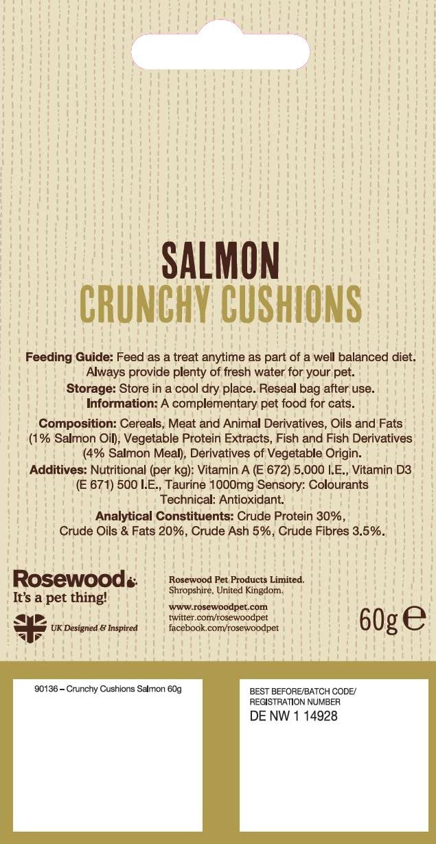 Rosewood Daily Eats Salmon Crunchy Cushions for Cats, Tasty Cat Treats with Taurine, Added Vitamins and Minerals - Image 3