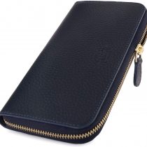 Otto Angelino Genuine Leather Zippered Clutch Purse with Phone Compatible Slots Wallet