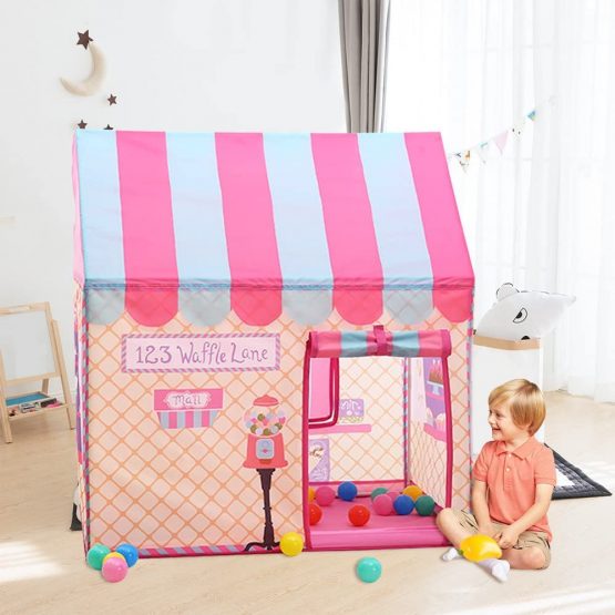 Nice2you Kids Play Tent Girls Pink Princess Castle Portable Playhouse Outdoor Play Children's Party Tents - Image 2