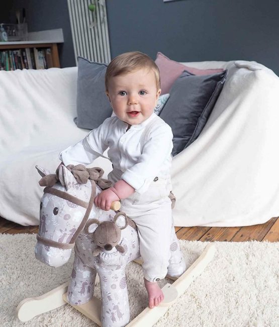 Little Bird Told Me - Biscuit & Skip - Infant Rocking Horse, Grey - Image 3