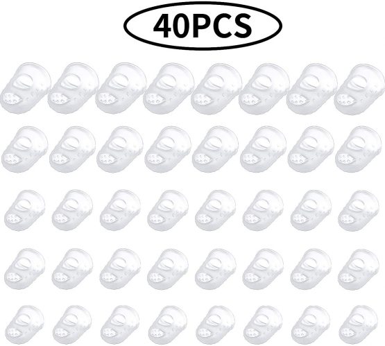 40 Pieces Guitar Fingertip Protectors Silicone Finger Guards Anti-Slip Finger Protection Covers Caps for Stringed Instruments Guitar Mandolin Bass Counting Sewing, 5 Sizes (Transparent) - Image 2
