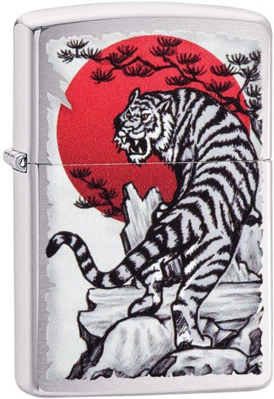 Zippo Windproof Lighter| Metal Long Lasting Lighter |Best Lighter Fluid| Refillable Lighter| Perfect for Cigarettes Cigars Candles |Pocket Lighter Fire Starter |Asian Tiger, regular