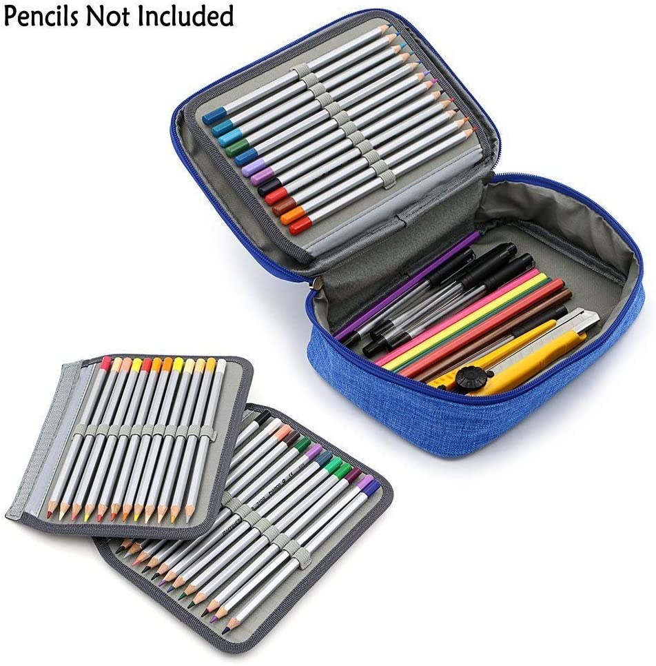 Pencil Bags,Large-storage Pen Pencil Case Stationery Pouch Bag Case Portable and Multi-layer Canvas Pencil Case Pencil Holder Organizer Stationary Bags for Pens,Pencils and Erasers