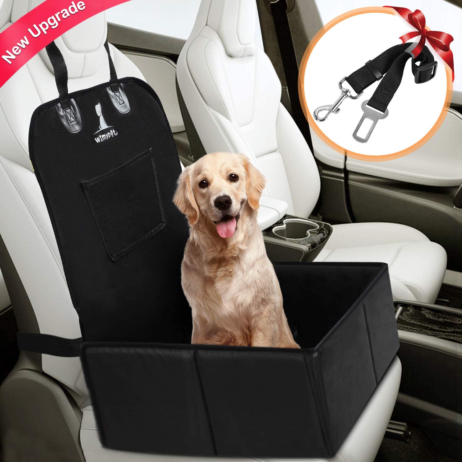 Wimypet Dog Car Seat with Seat Belt,Foldable Booster Seat Cover ...