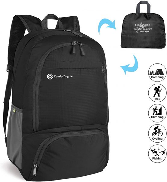 ComfyDegree - Packable Ultralight Hiking Backpack, Foldable Lightweight Multi-functional Casual Camping Trekking Rucksack Cycling Travel Climbing Mountaineer Outdoor Sport Daypack Bag