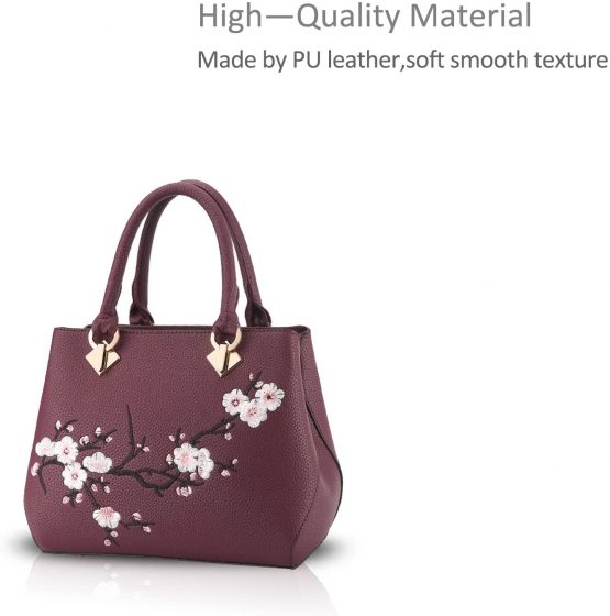 NICOLE&DORIS Casual Sweet Handbag Women Crossbody Shoulder Bag Purse Tote Commuter PU Leather Purple - Image 3