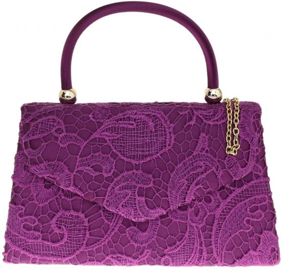Girly Handbags Lace Satin Top Handle Clutch Bag Handbag Wedding Vintage Womens