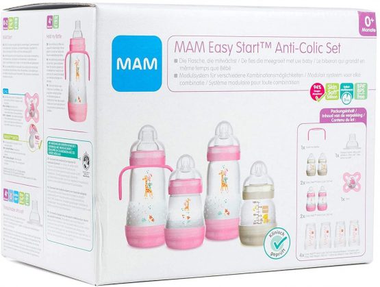 MAM Easy Start Self Sterilising Anti Colic Starter Set Girls Rose-Beige, Newborn Bottle Set and Soother, Newborn Essentials - Image 4