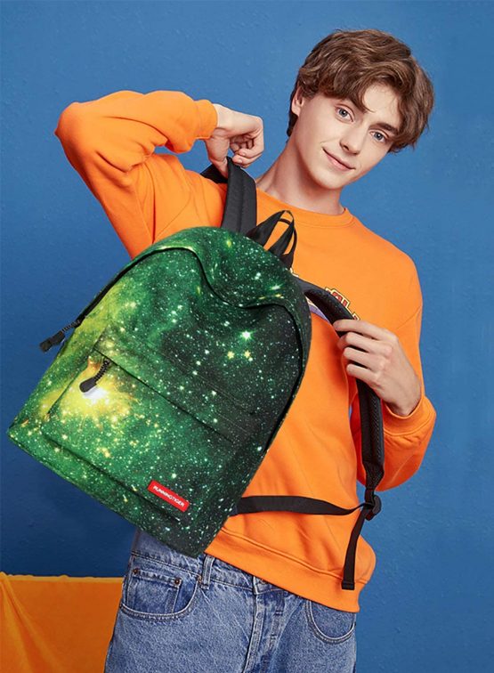 FANDARE Casual Daypack Backpacks Galaxy School Bag for Girls Boys High College Teens Knapsack Men Boy Women Travel Laptop Rucksack College Bookbag Waterproof Polyester Green - Image 2