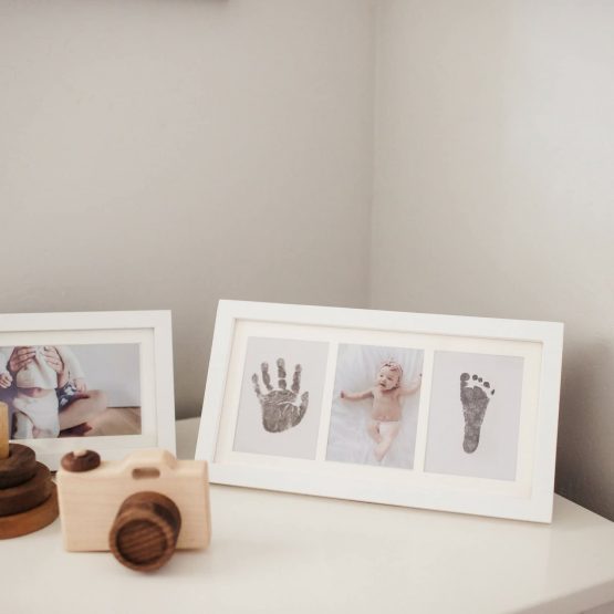 Beautiful Baby Handprint Kit & Footprint Photo Frame for Newborn Girls and Boys, Unique Baby Shower Gifts Set for Registry, Memorable Keepsake Box Decorations for Room Wall or Nursery Decor - Image 4