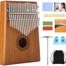 Kalimba 17 Keys Thumb Piano, KUDOUT Portable Mbira Finger Piano with Study Instruction and Tune Hammer, Kalimba Music Instrument Gift for Kids Adult Beginners