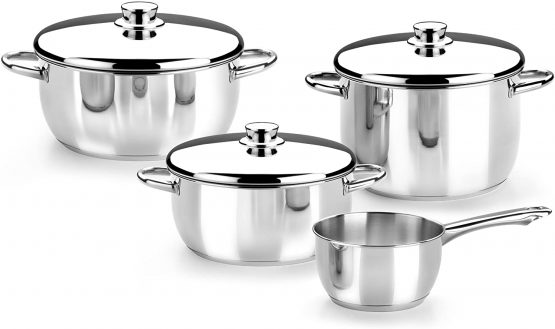 Braisogona Monix Optima Stainless Steel Pot with Lid, 24 cm, Silver - Image 2
