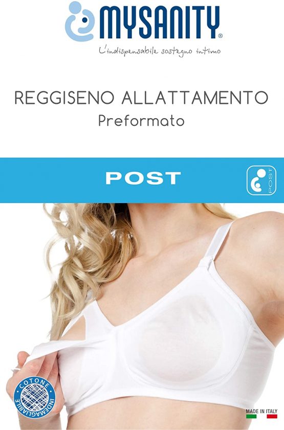 MYSANITY Women's Reggiseno Allattamento in Cotone Preformato Nursing Bra, White (Bianco Bianco), XXX-Large (Size: 7 D) - Image 2