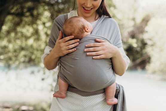 Boba Wrap Baby Carrier, Grey - Original Stretchy Infant Sling, Perfect for Newborn Babies and Children up to 35 lbs - Image 4